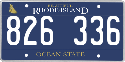 RI license plate 826336