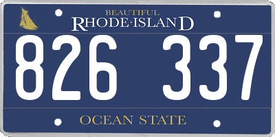 RI license plate 826337