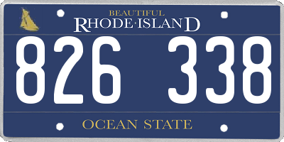 RI license plate 826338