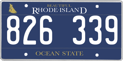 RI license plate 826339