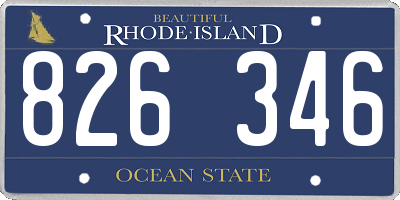 RI license plate 826346