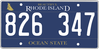 RI license plate 826347