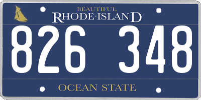 RI license plate 826348