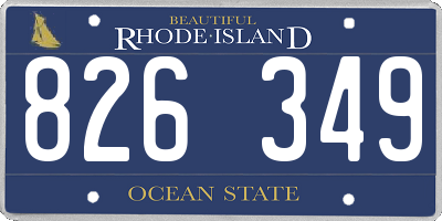 RI license plate 826349