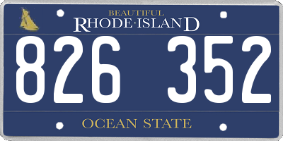 RI license plate 826352