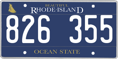 RI license plate 826355