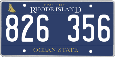 RI license plate 826356