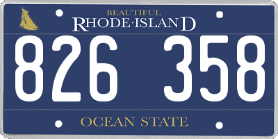 RI license plate 826358