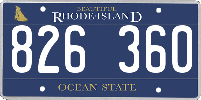 RI license plate 826360