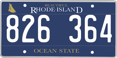RI license plate 826364