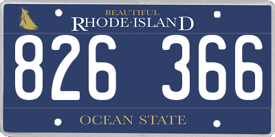 RI license plate 826366