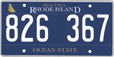 RI license plate 826367