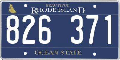 RI license plate 826371