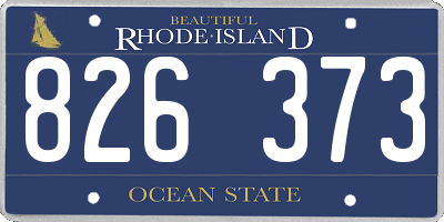 RI license plate 826373