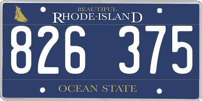RI license plate 826375