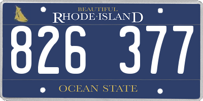 RI license plate 826377
