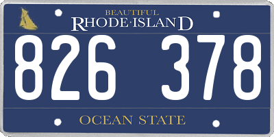 RI license plate 826378