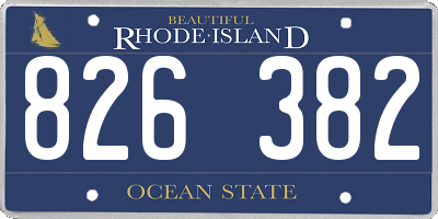 RI license plate 826382
