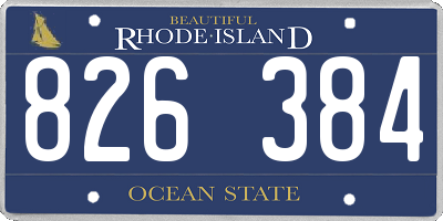 RI license plate 826384