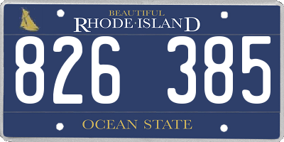RI license plate 826385