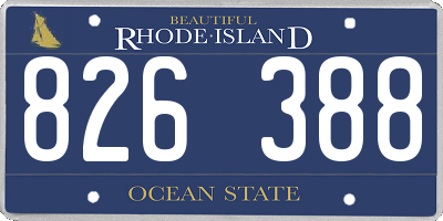 RI license plate 826388