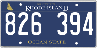 RI license plate 826394