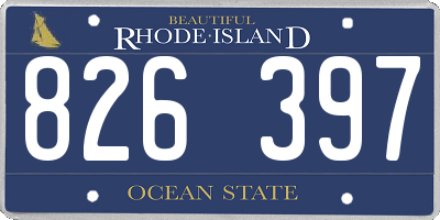 RI license plate 826397