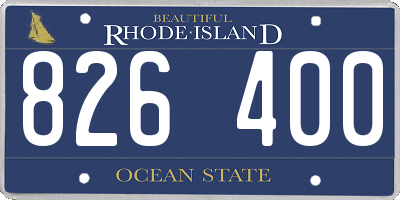 RI license plate 826400