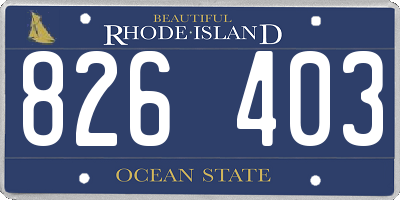 RI license plate 826403