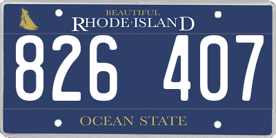 RI license plate 826407