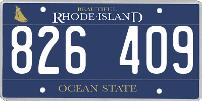 RI license plate 826409