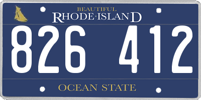 RI license plate 826412