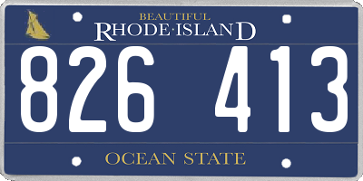 RI license plate 826413
