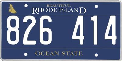 RI license plate 826414