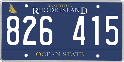 RI license plate 826415