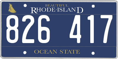 RI license plate 826417
