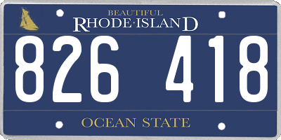 RI license plate 826418