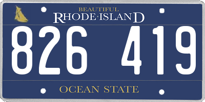 RI license plate 826419
