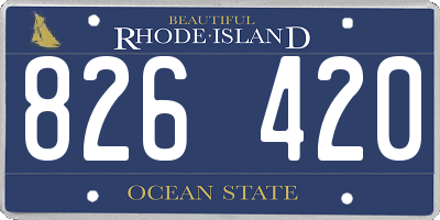 RI license plate 826420