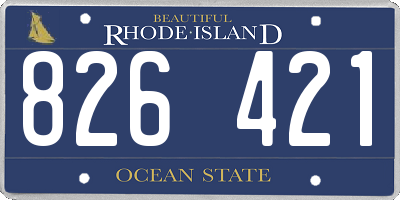 RI license plate 826421