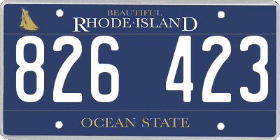 RI license plate 826423