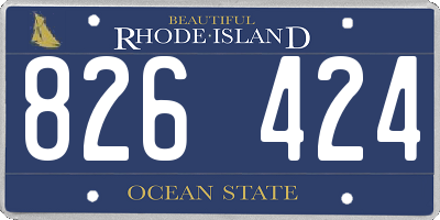 RI license plate 826424