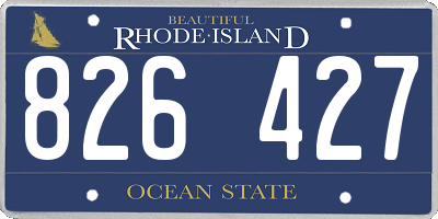 RI license plate 826427