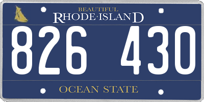 RI license plate 826430