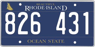 RI license plate 826431