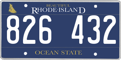 RI license plate 826432