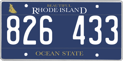 RI license plate 826433