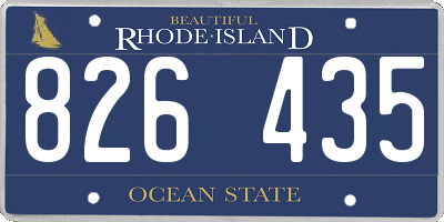 RI license plate 826435