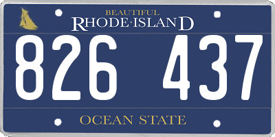 RI license plate 826437