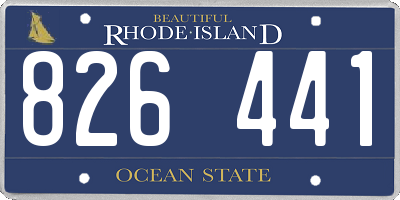 RI license plate 826441